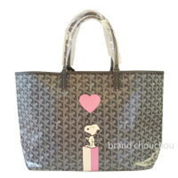 GOYARD Saint Louis grey Snoopy marquage white pink ribbon - Picture 1 of 5